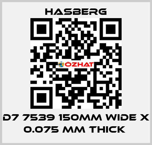 D7 7539 150MM WIDE X 0.075 MM THICK  Hasberg