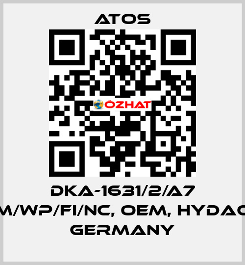 DKA-1631/2/A7 M/WP/FI/NC, OEM, Hydac Germany Atos