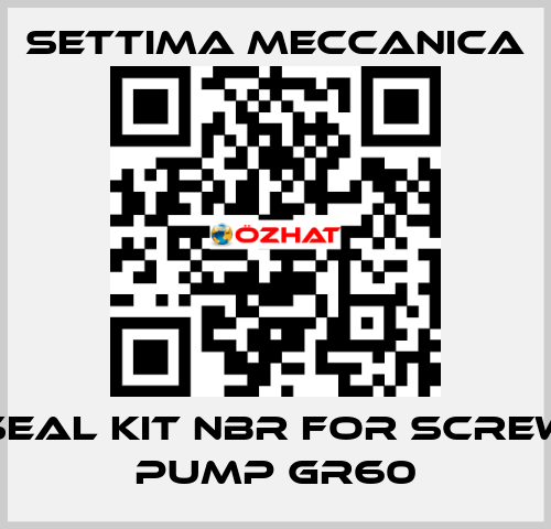 SEAL KIT NBR FOR SCREW PUMP GR60 Settima Meccanica