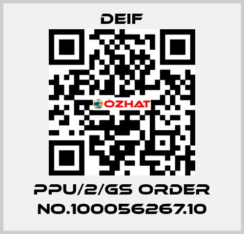 PPU/2/Gs ORDER No.100056267.10 Deif