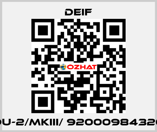 DU-2/MKIII/ 92000984320 Deif