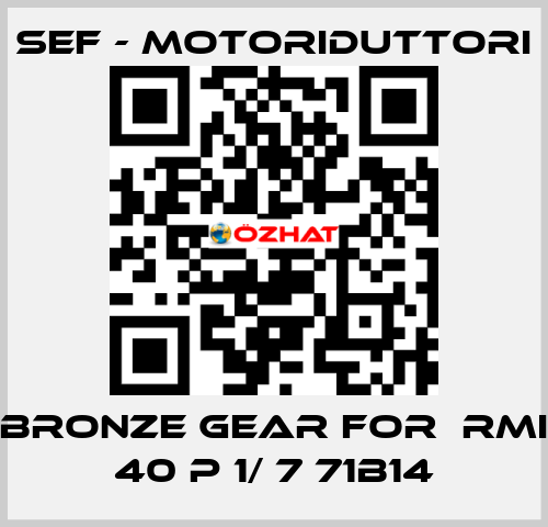 bronze gear for  RMI 40 P 1/ 7 71B14 SEF - MOTORIDUTTORI