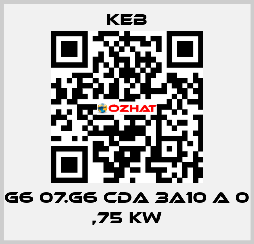 G6 07.G6 CDA 3a10 A 0 ,75 KW KEB