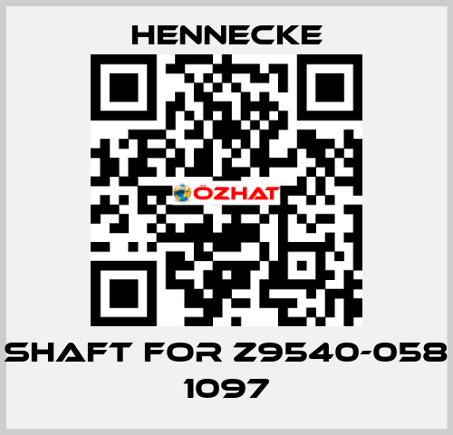 shaft for Z9540-058 1097 Hennecke