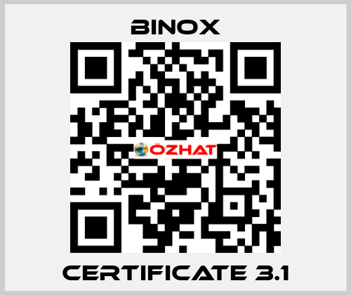 Certificate 3.1 Binox