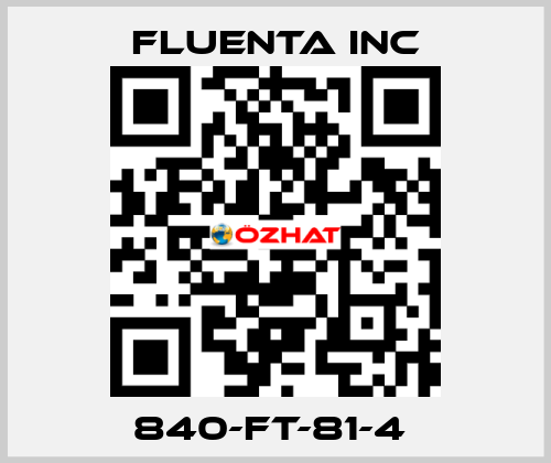 840-FT-81-4  Fluenta Inc