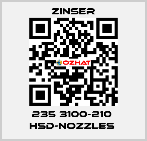 235 3100-210  HSD-nozzles  Zinser