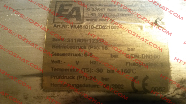 VK461010-ED621002 End Armaturen