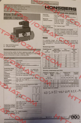 HD2KO1-020.GM.025.IP65/0213 Honsberg