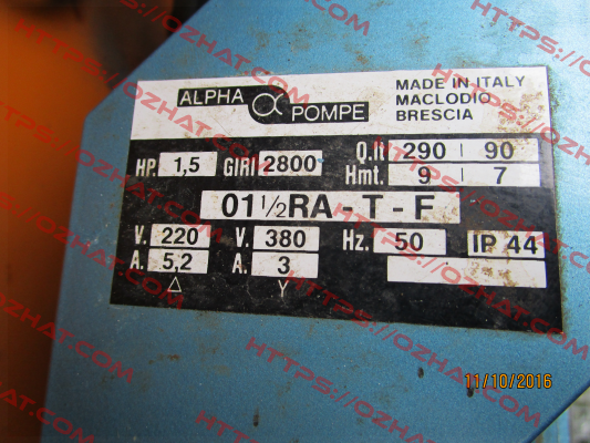 01 1/2 RA-T-F Alpha Pompe