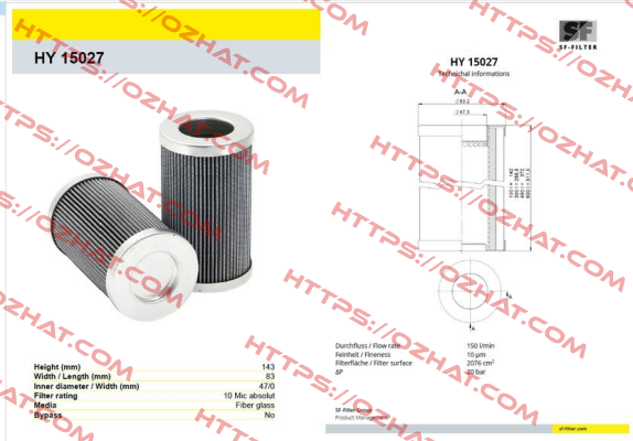 HY 15027 SF FILTER