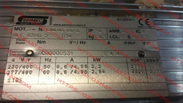 HPE63MB 2 B34  , Nr: 1366165  OEM Seimec (Rossi)