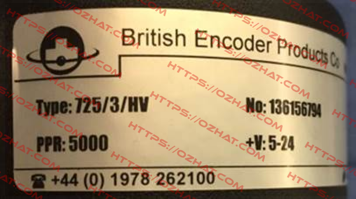 725/3-S-F1-5000-Q-HV-2-SY-ST-IP50 British Encoder