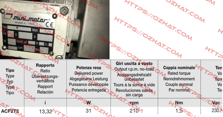 ACF2T2-B3 ohne Fuß-17,76 Minimotor