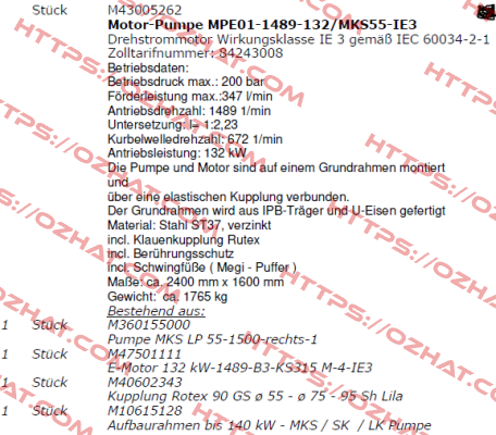 MPE01-1489-132/MKS55-IE3  Pratissoli