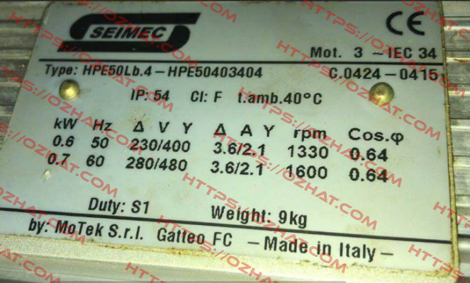 HPE50403404  Seimec (Rossi)