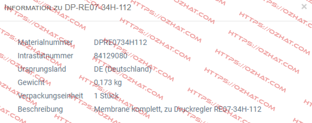 DP-RE07-34H-112  (Membrane zu Druckregler RE07-34H-112)  STASTO