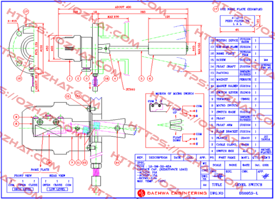 LS-SM-D3-65A (Dwg No. :  DX005S-L) Daehwa