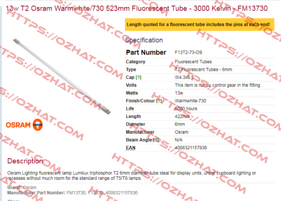 F13T2-73-OS obsolete Osram