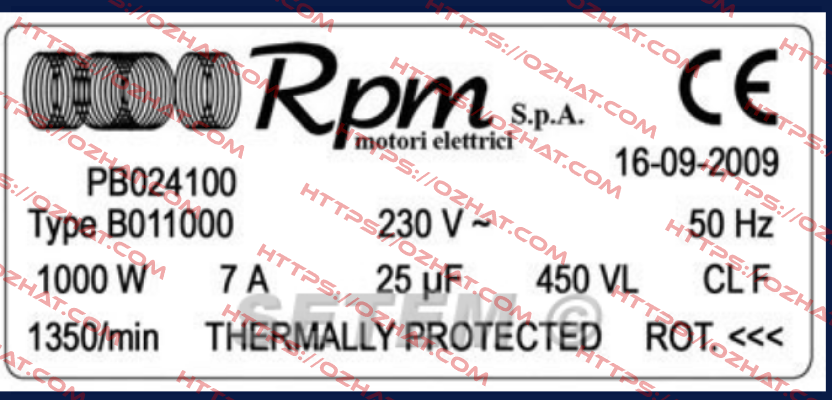 B011000 RPM - Motori elettrici