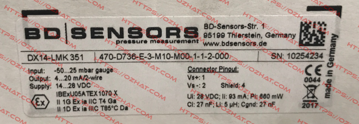 470-D736-E-3-M10-M00-1-1-2-000  Bd Sensors