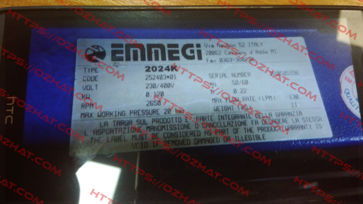 2024K -230/400 V (Code252403001) Emmegi