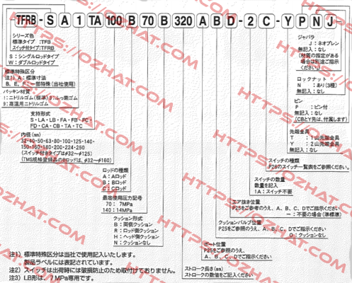 TFRB-SA1S125B140B165BAD-2DU-N REPLACED BY TFRB-SA-1S125BB165BAD-2DU-N Toyooki