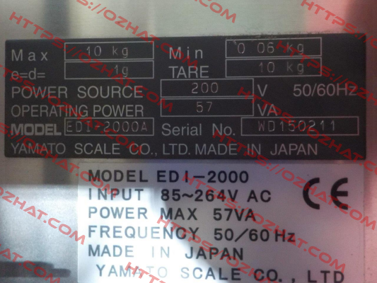 EDI-2000A, S/N:WD150211, YAMATO