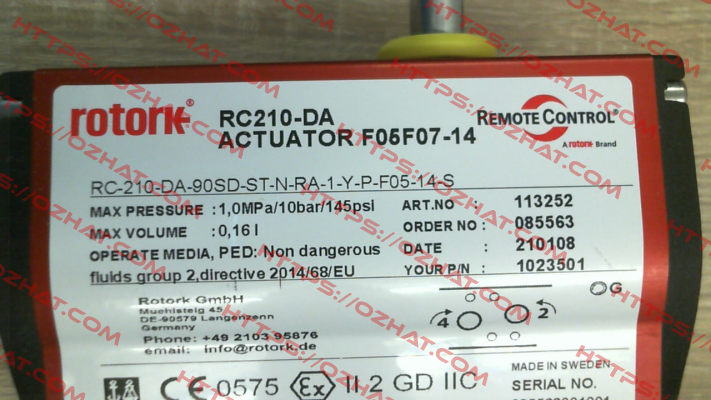 PA-RC-210-DA Rotork