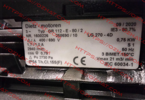 192627 for GR-112-E-80/2 Dietz-Motoren