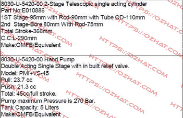 E010886   OMFB Hydraulic