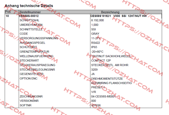 CES58S-00012 TR Electronic