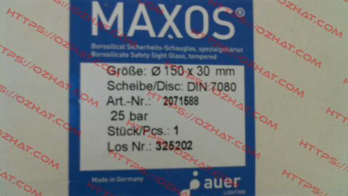 Type: DIN 7080 150x30mm Maxos