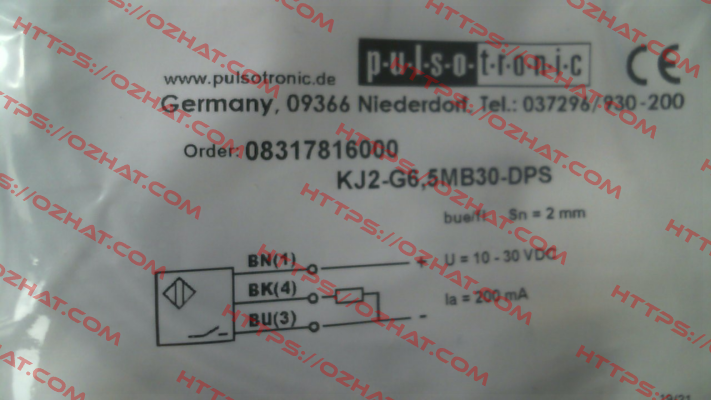 p/n: 08317816000, Type: KJ2-G6,5MB30-DPS Pulsotronic