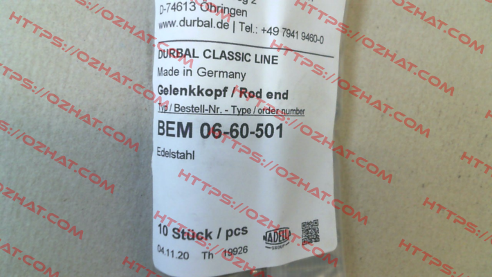 BEM 06-60-501 Durbal