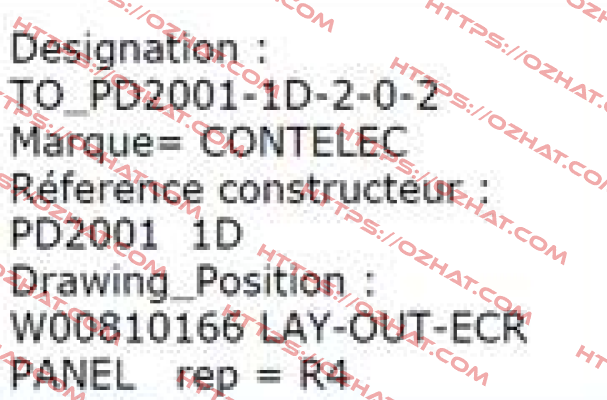 PD2001 - 1D 2-0-2 - OEM  Contelec