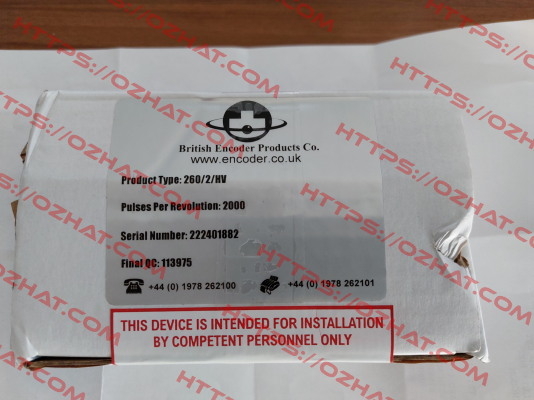 260/2-B08-SF-2000-NC-HV-R-G1-HT-IP50 British Encoder