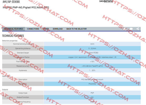 AM1/AP-2CVE80 Micro Detectors / Diell