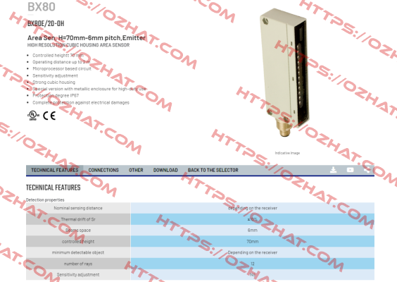 BX80E/20-0H Micro Detectors / Diell