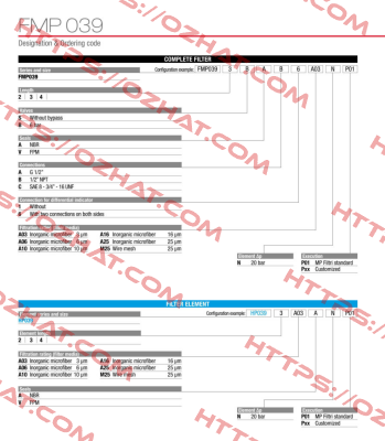 FMP-039-2-S-A-A-6-A25-N-P01 MP Filtri