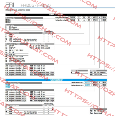 FRI-850-B-A-F1-A03-N-P01 MP Filtri