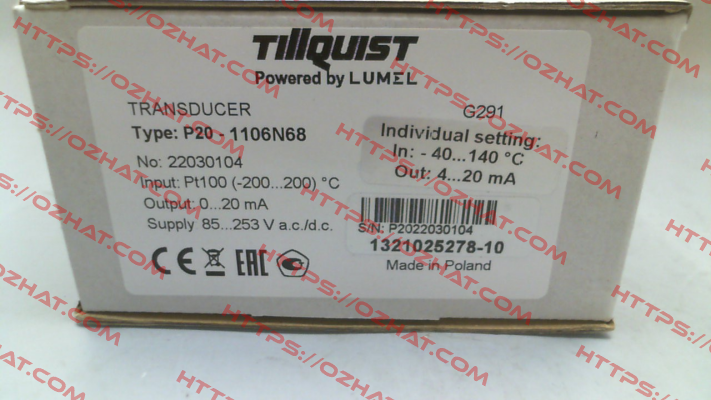 P20 transducer Tillquist