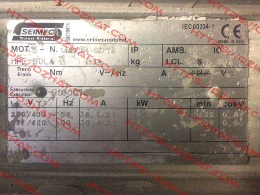 HPE 80 LA 2 230.400-50 B34  Seimec (Rossi)