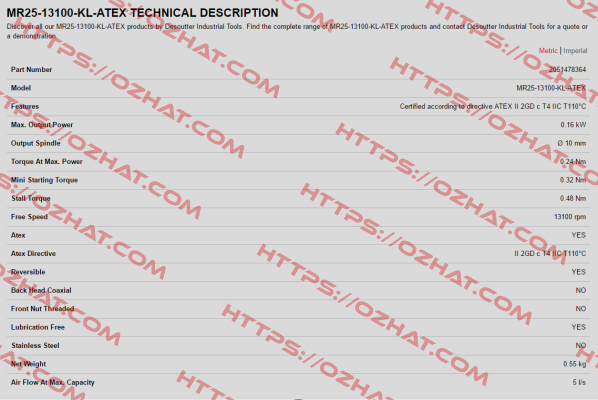 2051478364 / MR25-13100-KL-ATEX Desoutter