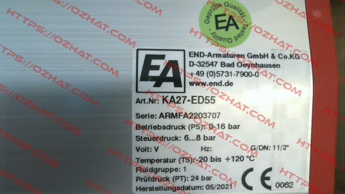 KA27-ED55 End Armaturen